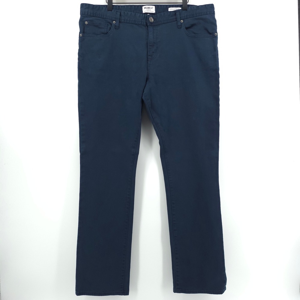 William Rast Mens Pants Dean Slim Straight 40x32 Navy Blue Chino Twill Justin T